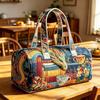 TEMU Quilted Travel Bag Fashion Print Womens Yoga Tote Gym