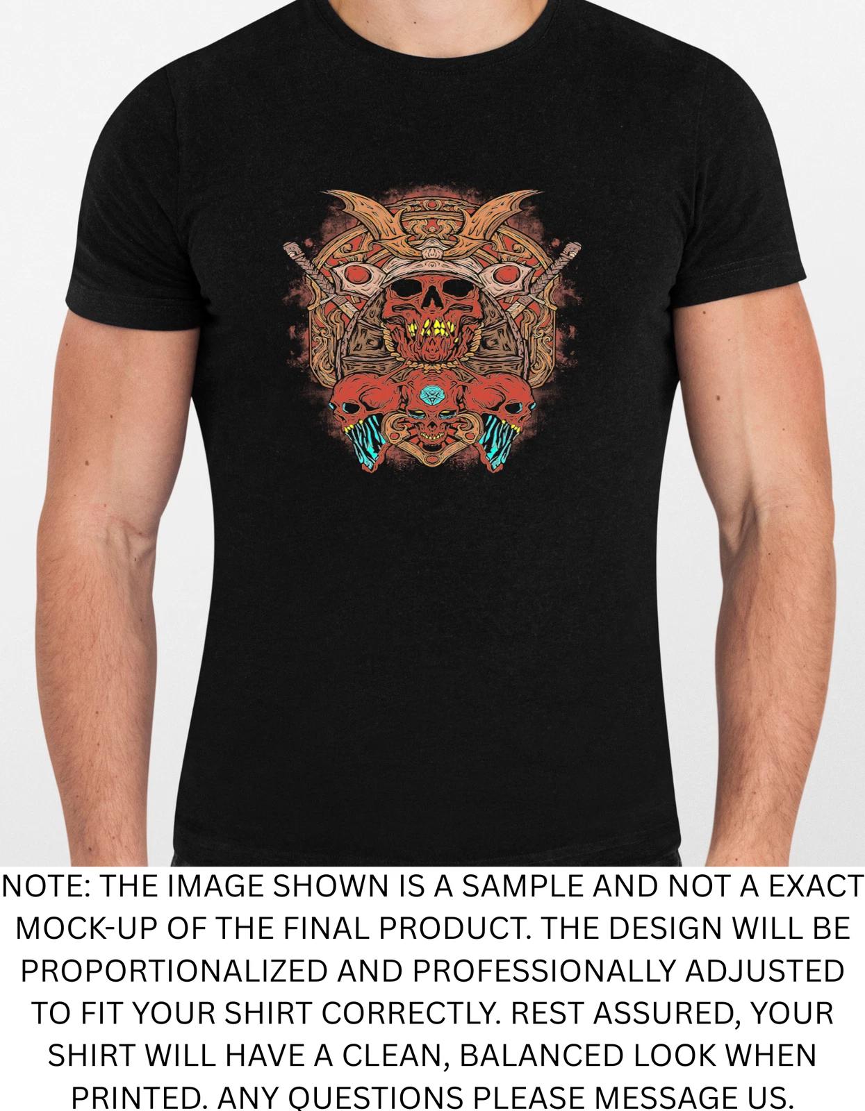 Men s and Women s T-shirts Skull Art Colorful Design Graphic S