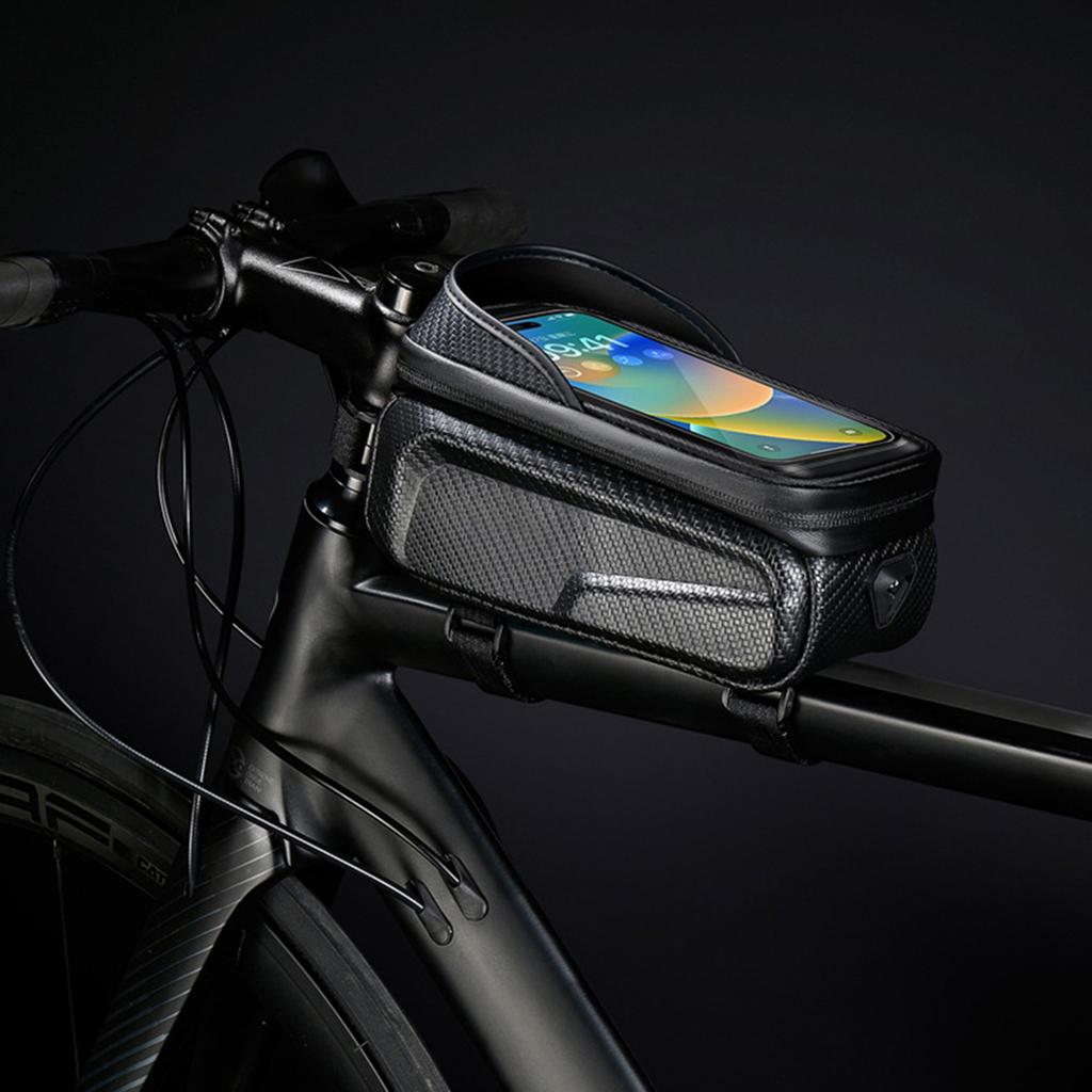 Waterproof Bicycle Phone Mount Bags Front Frame Top Tube Bag with Touchscreen Phone Holder Case Cycle Bike Tool Storage