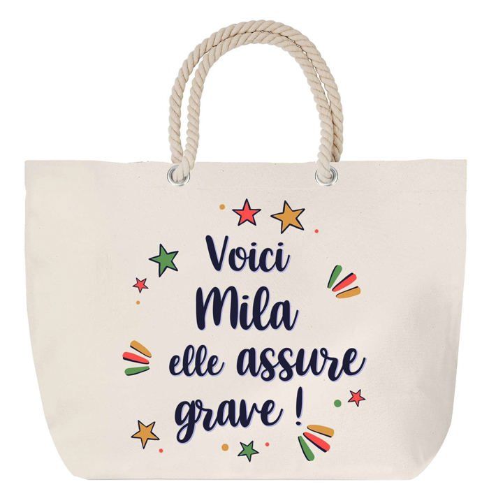 Sac de plage - PLANETEE - Mila - Anse corde - Grand format - Fabriqué en France