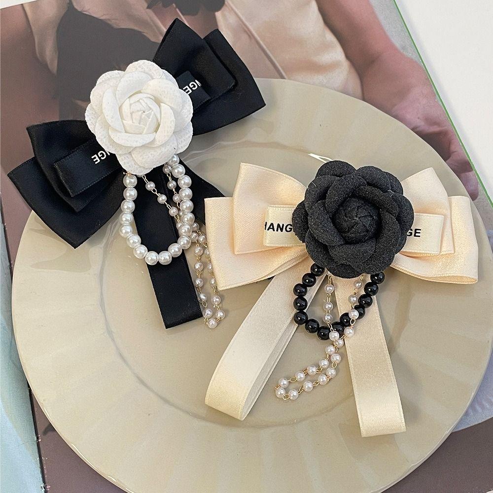 Scarf Decorative Camellia Brooch Bowknot Sweater Pin Luxury Flower Brooch  Clothes Accessories
