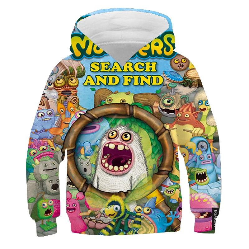Kids Clothes My Singing Monsters Print Hoodie Girls Cartoon Casual Sweatshirts Children's Clothing Autumn Boys Hoody Pullover
