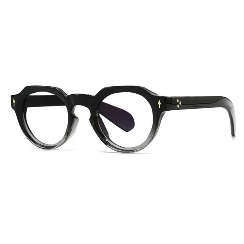 Gradient Grey Round Reading Glasses Women Men Blue Light Blocking Prescription Glasses Retro Small Frame Rice Nail Eyeglasses +2