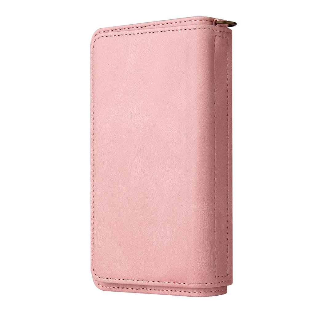 Flip Zipper Magnetic Card Solt Leather Wallet Case For iPhone 17 Pro Max 16 Plus 15 Plus 14 13 12 11 Shockproof Hand Strap Cover