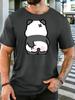 Unisex Crew Neck Tee Funny Upside Down Blush Panda Cartoon Print Short Sleeve Top Summer Daily Outdoor Loose Soft Casual Basic Wear