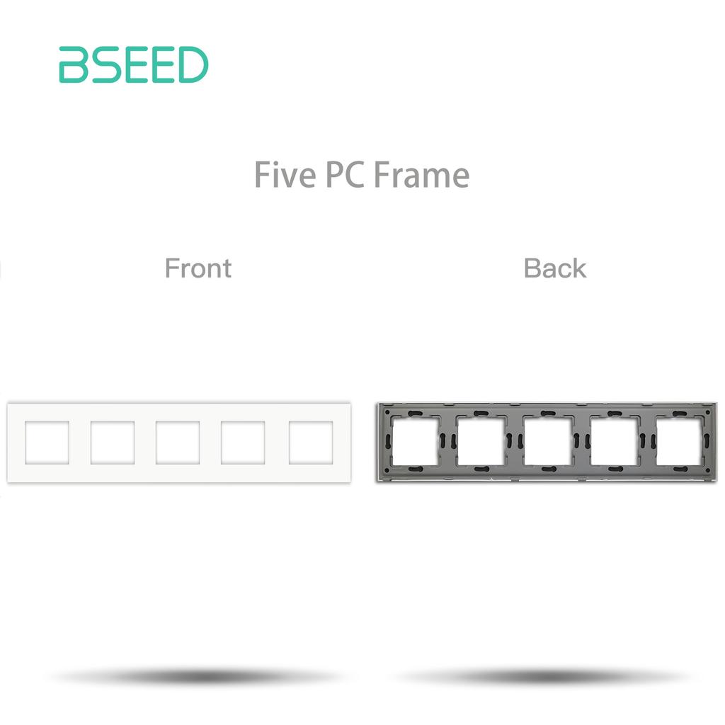 BSEED Matte Plastic Frames EU/French Wall Socket Plug Type-c USB Power Sockets Mechanical Button Switches Function Parts Only