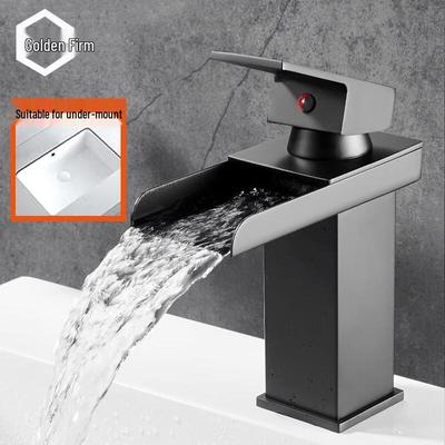Jingula Matte Black Waterfall Basin Faucet