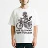 Raccoon Bicycle Vintage Retro Animal T-Shirt Off To Commit Tom Foolery Tee