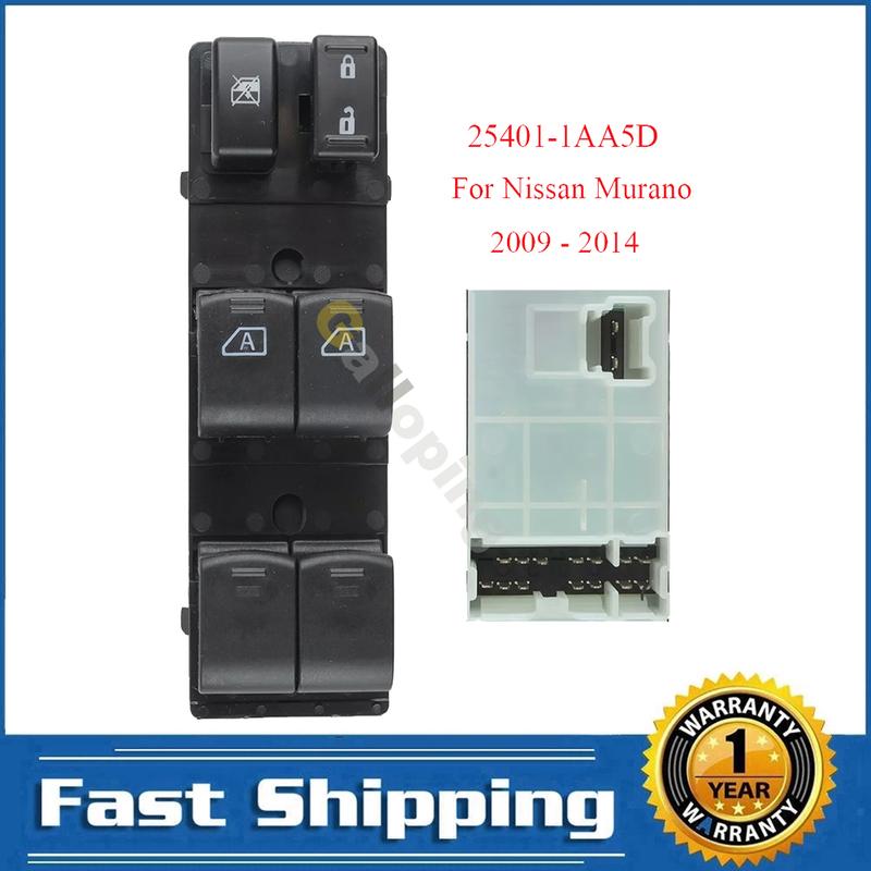 

25401-1AA5D for Nissan Murano 2009 2010 2011 2012 2013 2014 Front Left Electric Power Master Window Switch Control Button