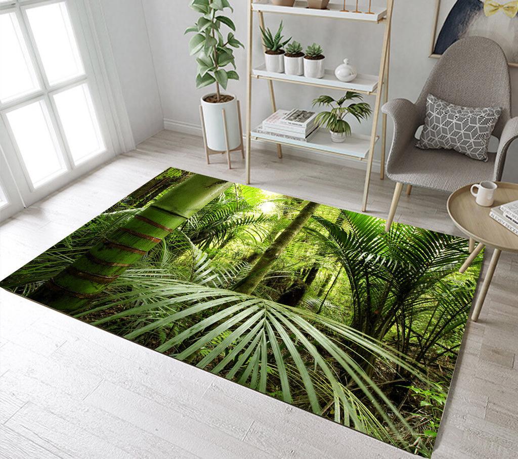 Covor de Vară Frunze Tropicale Hawaiene Covor cu Frunze de Palmier Covor de Zonă Pentru Decor Living Dormitor Covoraș de Podea Frunză Verde Covoraș de Ușă pentru Intrare