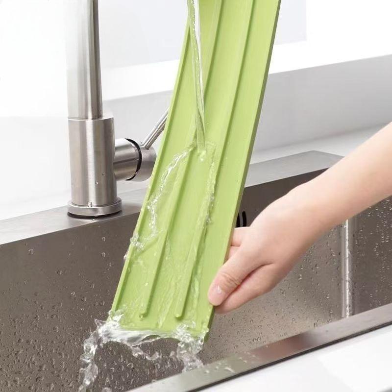 Sink Silicone Tray With Drain Soap Sponge Storage Holder Countertop Kitchen Tools Scrubber Brush Storage Rack Kitchen Organizer