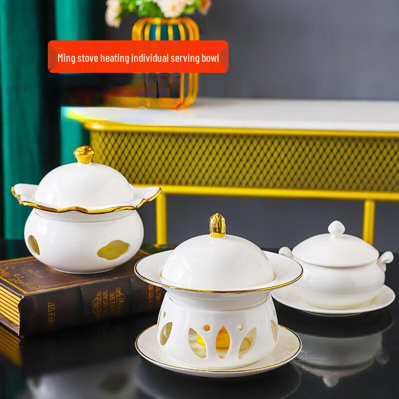LISM Ceramic Candle-Heated Stew Pot Set