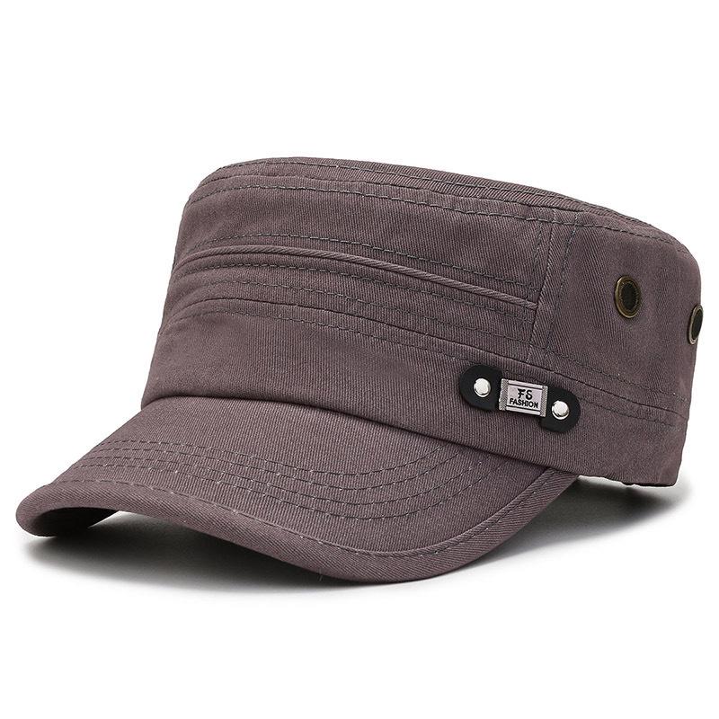 Men's Casual Military-Style Sun Hat for Spring/Autumn with Short Brim