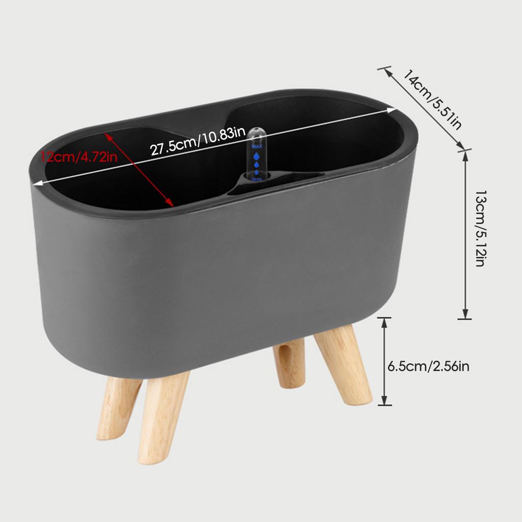 Self Watering Planter with Water Level Indicator Desktop Lazy Flowerpot Self Absorption Planter Pot for Home Office Decoration