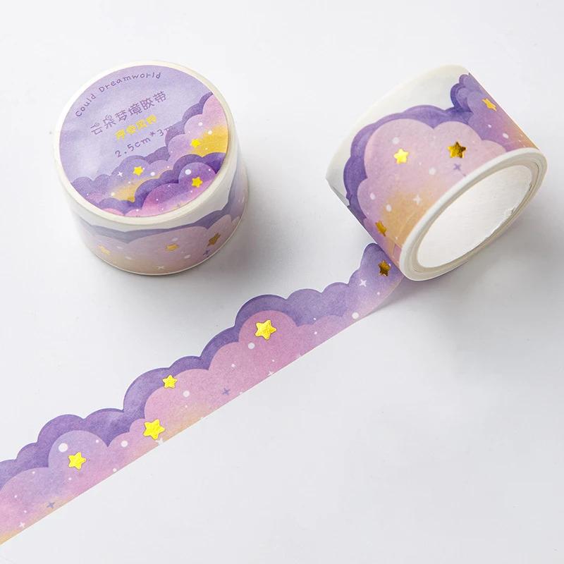 Kawaii Gradient Clouds Washi Tapes DIY Scrapbooking Journal Planner Diary Stickers Cute Masking Tape Korean Stationery OfficeKaw