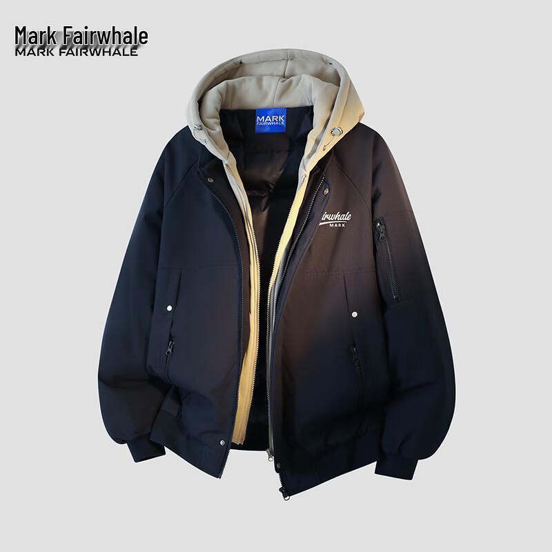 

Mark Fairwhale Men s Faux Two-Piece Hooded Puffer Jacket XL