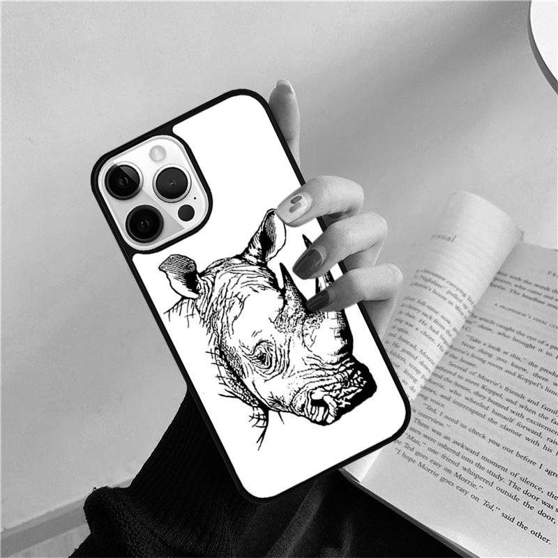 Rough Rhinoceros Rhino Beast Mobile Phone Cases Cover For iPhone 17 Air 16 15 14 12 13 11 Pro MAX Apple Plus SE2020 Coque