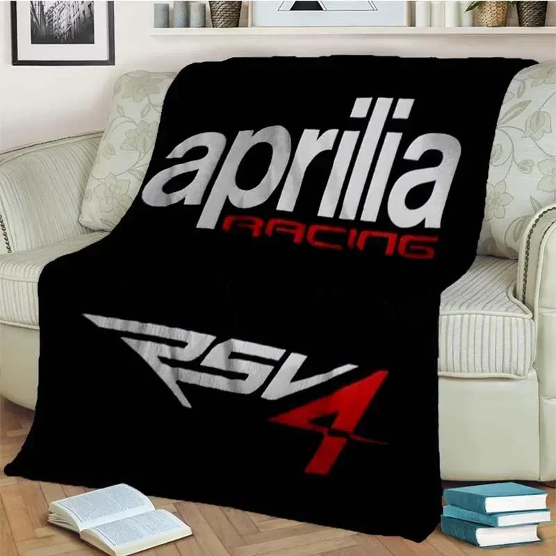 Aprilia Motorcycle Logo Printed Flannel Blanket Fashion Warm Lightweight Living Room Bedroom Sofa Bed For Picnic Blanket