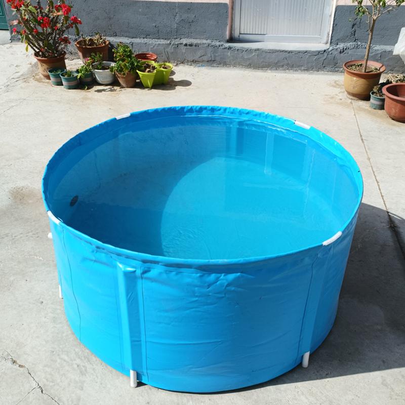 Outdoor Bathtub Thicken PVC Canvas Fish Tank Movable Circular Children's Swimming Pool Foldable Fish Fry Breeding Water Tank