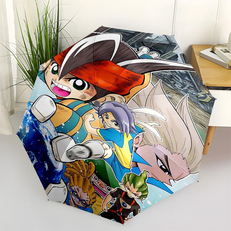 

1pc Benimaru, Denebi, and Hiyori Outdoor Umbrella - Automatic Opening/Closing, 3-Fold Design, 8-Bone Iron Frame, Perfect Gift for Fans, Travelers, Dai