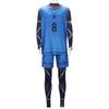 Bachira Meguru Cosplay Costume Anime Blue Shorts Jersey Football with Black Bodysuit Club Sportswear Jumpsuits Set for Men Women