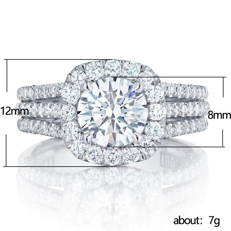 Bright Cubic Zirconia Wedding Bands Female Fashion Ring Accessories Gorgeous Lady Engagement Ceremony Jewelry Wholesale