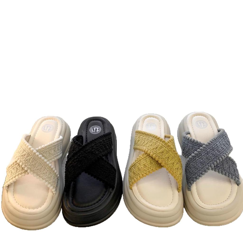 Fairy Wind Cool Slippers, Women's 2025 Summer New Wear Soft-soled Lazy Shoes with Skirts, Beautiful Thick-soled Slippers