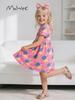 Malwee Girls' Summer Princess Dress - Stylish Printed Round Neck Short Sleeve for Kids