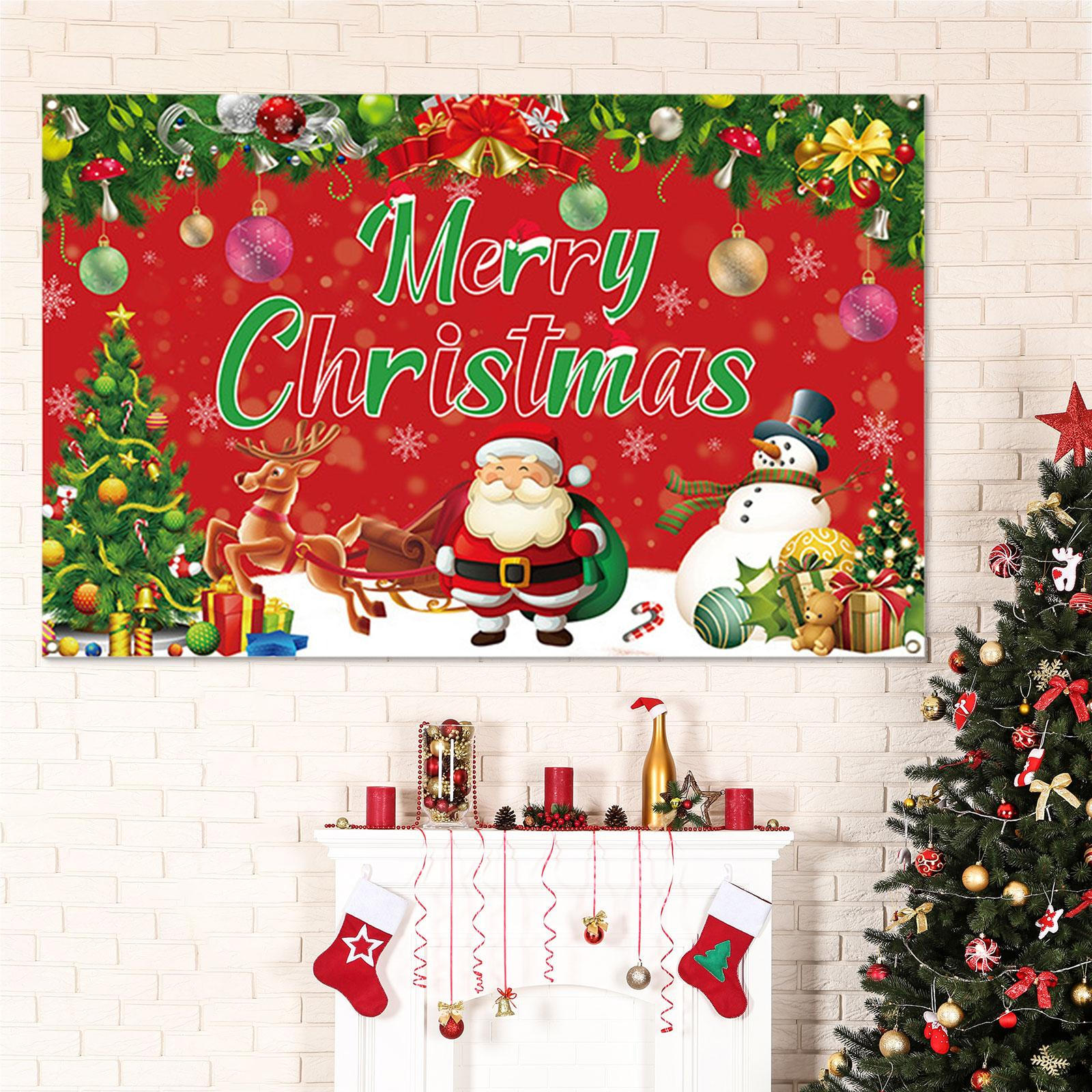 

Рождественский баннер на гаражные ворота, подвесной декор на стену 180 см x 115 см Style A