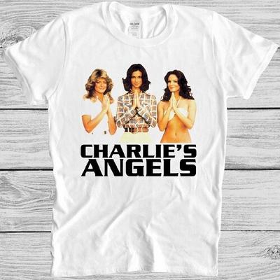Charlies Angelai Marškinėliai Retro 70-ųjų TV Farrah Fawcett Hawaii Five-O Magnum M133