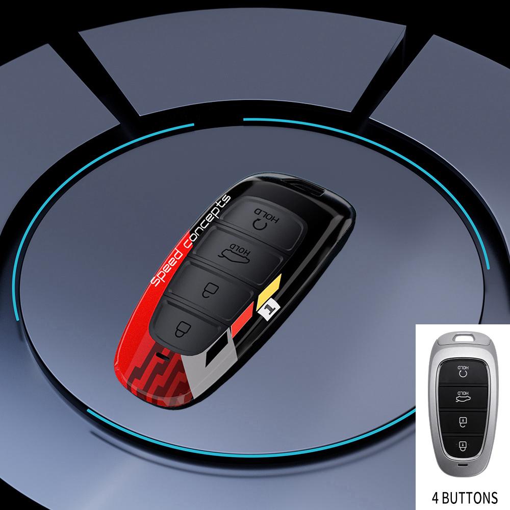 Graffiti Car Key Case Cover For Hyundai Solaris Sonata Hybrid Nexo Nx4 New Grand Santa Fe Tucson Accessories