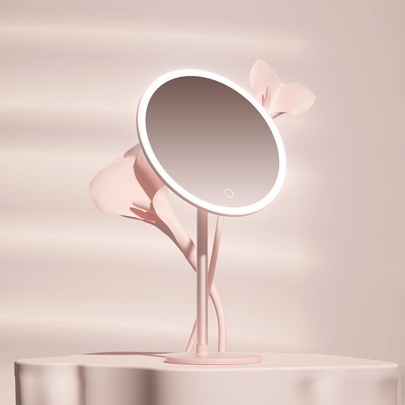 DOCO Makeup Mirror Desktop Adjustable LED Light High Quanlity Metal Texture Perfect for Gift Giving