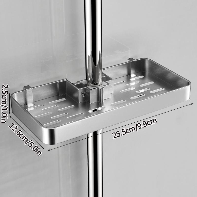 

Органайзер для хранения в ванной, настенная полка без сверления, полка для шампуня и душа, алюминиевая полка для хранения для ванной и кухни