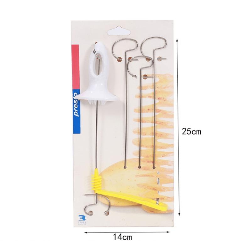 Nový spirálový kráječ brambor Twister Tornado 4 Spits, ruční drtič chipsů
