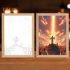 İsa Lamba LED İsa Çerçeve Işığı Yumuşak Işık Kısılabilir Tablo İsa Gece Lambası Aydınlatmalı Kilise Lambası Dekor