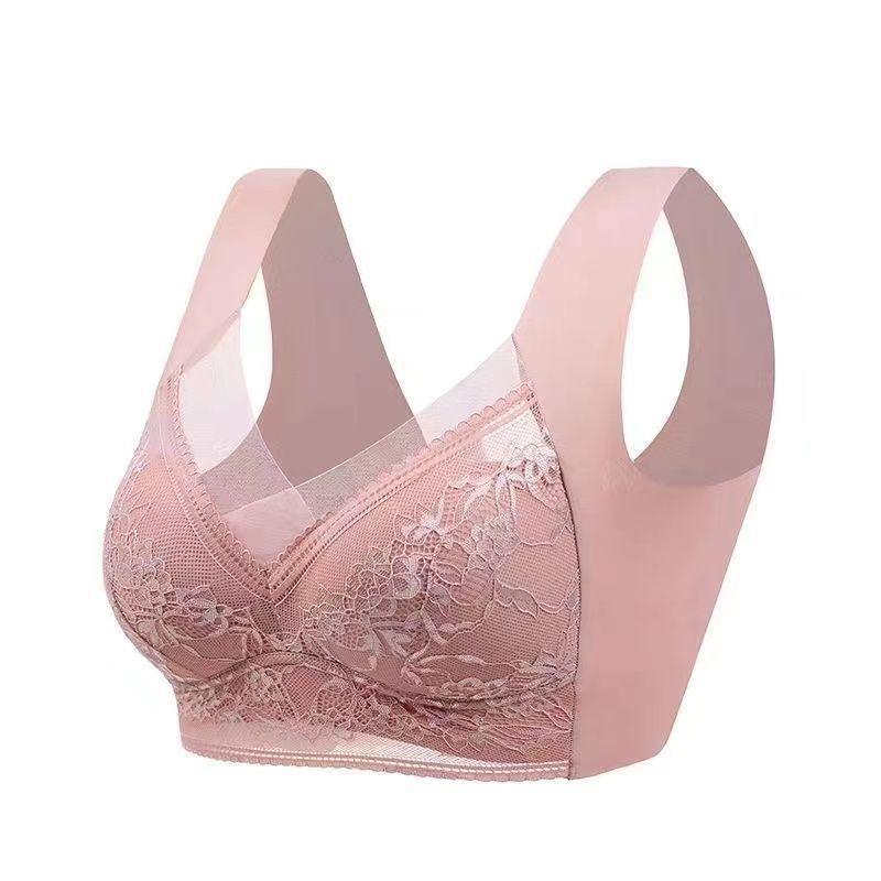 Women Lace Wireless Bra Seamless Breathable Comfortable Full Cup Supportive Anti Sagging Lingerie