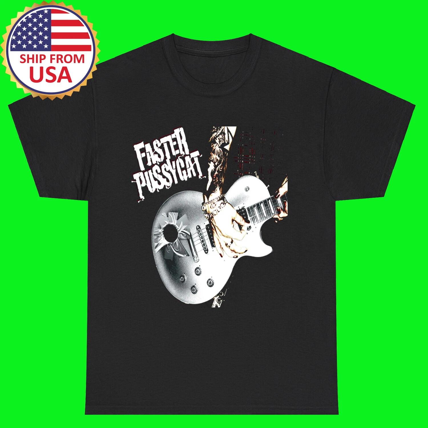 

Faster Pussycat Guitar Black T-Shirt Tee Top Unisex S
