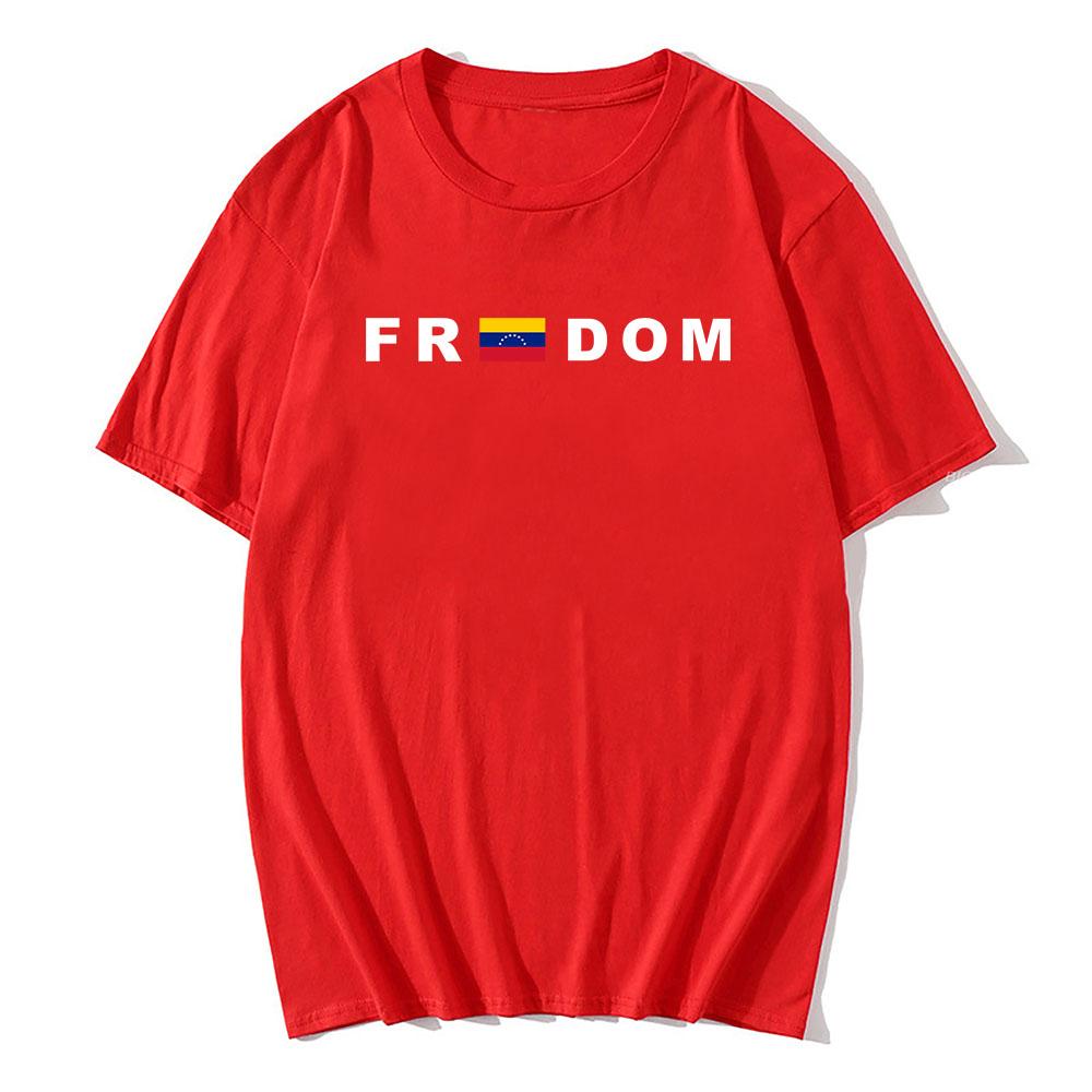 Freedom Venezuela T-shirt Short Sleeve Cotton Loose Tshirts Streetwear Casual Unisex Crew Neck T Shirt Print Tees XXL