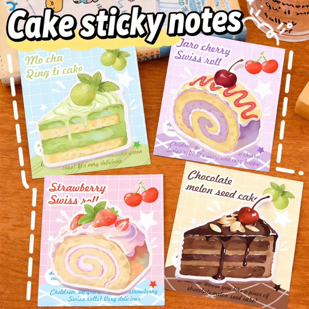 120 Sheet Cute Cake Dessert Sticky Notes Kawaii Pastry Memo Pad Chocolate Cake Sticky Notes For Journaling Planner School Office
