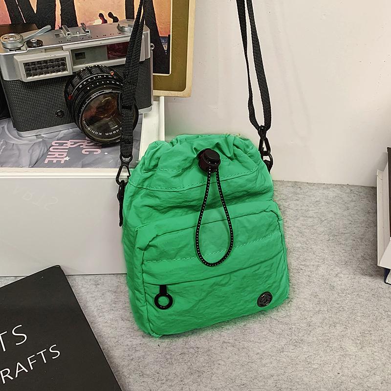 Women's Portable Sports Water Cup Bag Drawstring Nylon Crossbody Mini Mobile Phone Bag