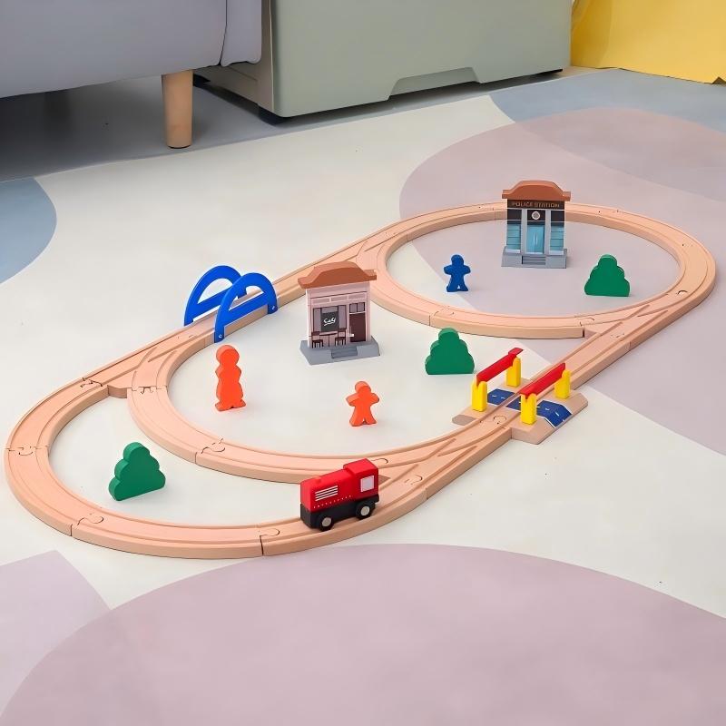 High-Quality Multiple High-Quality Wooden High-Quality Train High-Quality Track Collection Kit Play Sets High-Quality For High-Quality Children