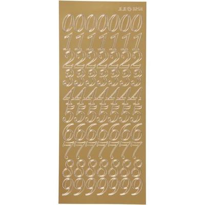 Stickers - Gold - Italic Numbers - 1 Piece - Mixed - Adult