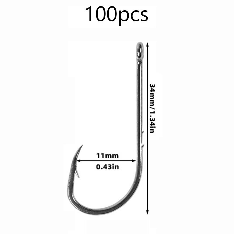 100Pcs Double Back Barbed Fishhook There Are Barbs And Crooked Mouth Hooks Sea Fishing Hook