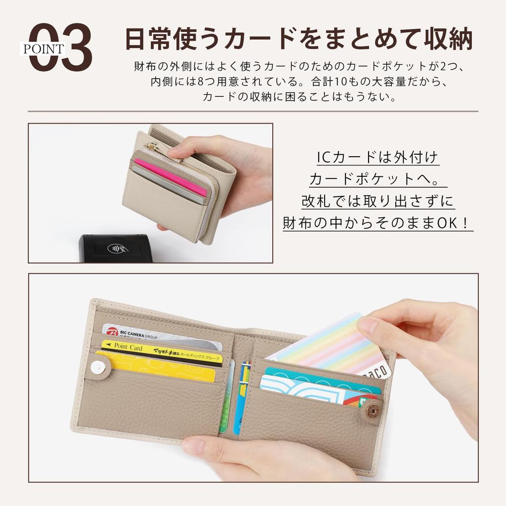 Genuine Leather Bifold Wallet with Key Large Mini Coin Card Skimming Protection X [imeetu] Women's Ring, Capacity, Wallet, Purse, Case, Multi-Storage,