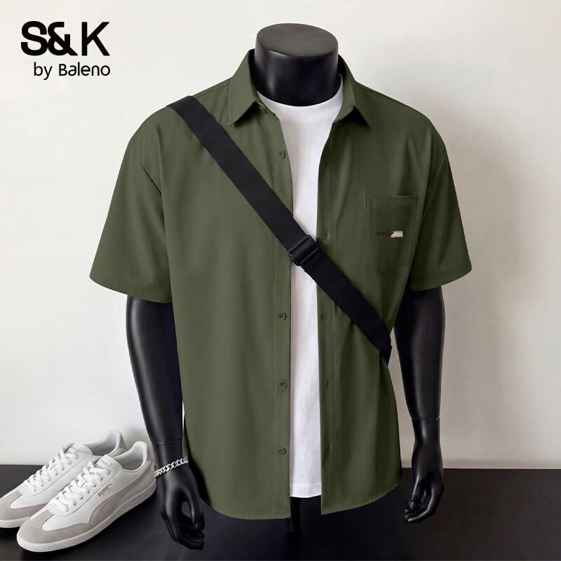 Baleno S&K Men s Loose Fit Ice Silk Short Sleeve Shirt
