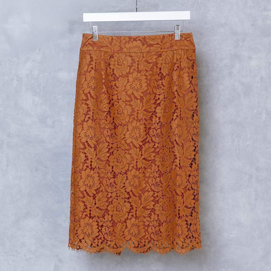 IENA Lace Tight Skirt Long Skirt Orange