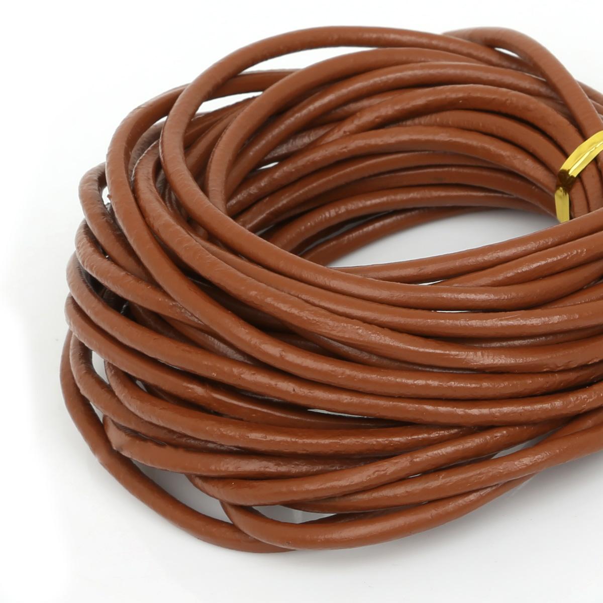 

Натуральная круглая кожаная нить для изготовления браслетов, ювелирных изделий, DIY, шнур, шнур 3mm 5M коричневый