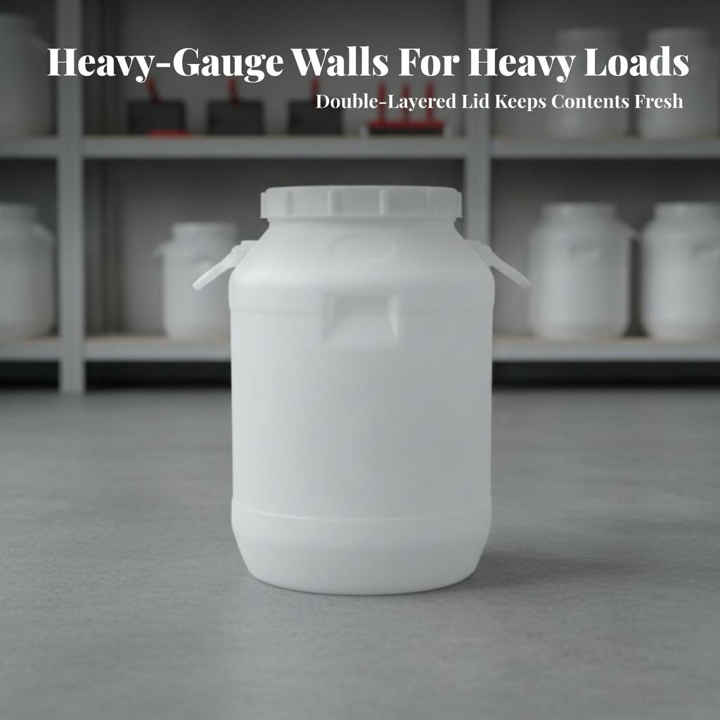 Long-Lasting Thick-Walled Food-Grade Container with Double Lid Versatile Square