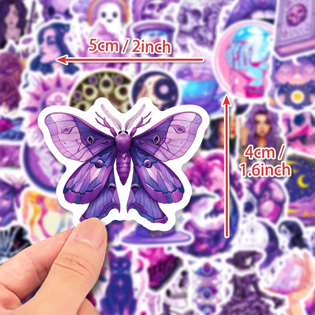 50 Skeletons Purple Gothic Stickers Purple Gothic Skeletons Thriller Character Stickers