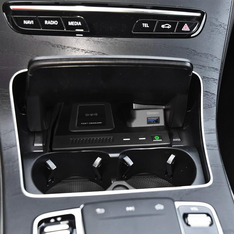 15W Car Wireless Charging Phone Charger for Mercedes Benz W205 AMG C43 C63 AMG GLC 43 C63 X253 C Class Accessories